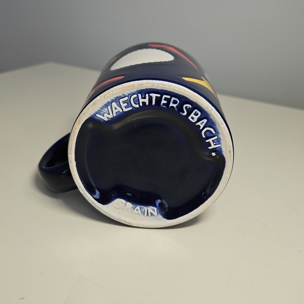 Vtg Waechtersbach Spain Golf Tee Ball Coffee Mug Navy Blue **Small flaw** - Picture 6 of 8